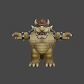 Bowser Game Character With Yellow Skin Horns And Metal Arm Armor Design