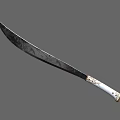 Ornate Weapon Knife With Engraved Blade White Handle And Golden Accents