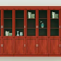 Combination Wooden Bookcase With Glass Doors Storage Cabinets And Drawers