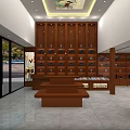 Traditional Tobacco And Liquor Store Interior With Wooden Shelves And Product