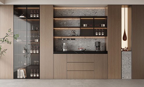 Modern Italian Glass Wine Cabinet 3d model