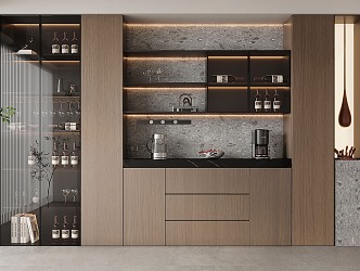 Modern Italian Glass Wine Cabinet 3d model