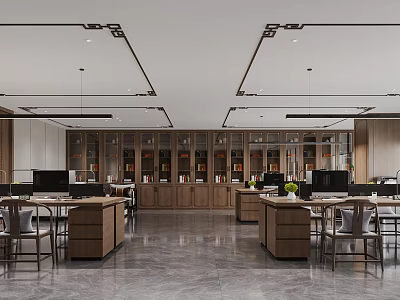 New Chinese Public Office Area Office 3d model