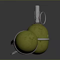 Two Yellow Hand Grenade Weapon With F1 RGD5 Models Metal Safety Pin And Fuse