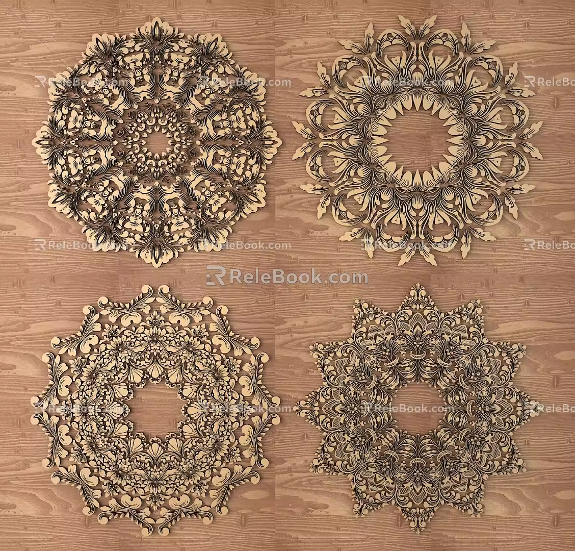 European-style Metal Carved European Pattern Hollow Carved Pattern 3d model