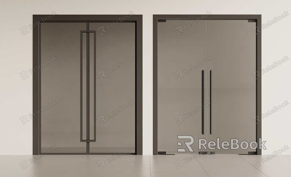 double-door glass door entry door model