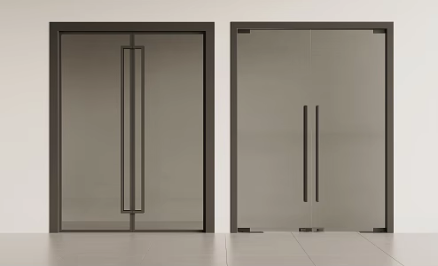 double-door glass door entry door 3d model
