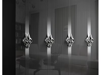 Modern Chest of Drawers Featuring Elegant Silver Intricate Design Drawer Handles in Modern Interior 3d model