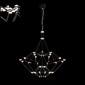 Modern Geometric Chandelier With Metal Frame And Multiple Hanging Decorative Bulbs