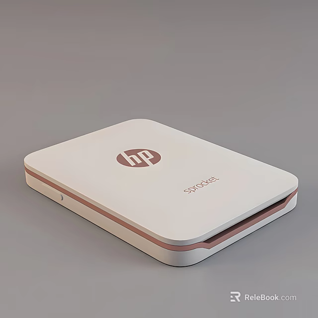 HP Sprocket Portable Photo Printer With White Body And Pink Accent 3d model 
