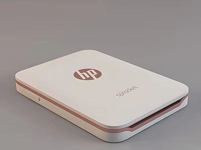 HP Sprocket Portable Photo Printer With White Body And Pink Accent 3d model