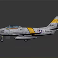 Detailed Gray Yellow Military Jet Fighter Model Airplane With US Stars And Serial Numbers