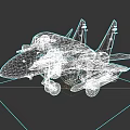 Detailed Military Fighter Jet Static Display Model With Landing Gear On Platform