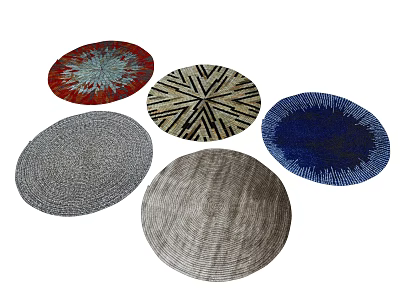 Stylish Round Rugs With Various Patterns And Colors For Home Decor 3d model