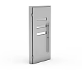 Modern Stainless Steel Storage Locker With Horizontal Vent Slots And Metal Handle
