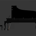 Elegant Black Grand Piano With Stool For Home Living Room Decor