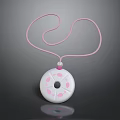 Fashionable Pink Cord Necklace With White Pendant Pink Dots And Pearl Accent
