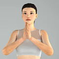 Woman Practicing Yoga In Single Leg Standing Pose With Gray Sportswear
