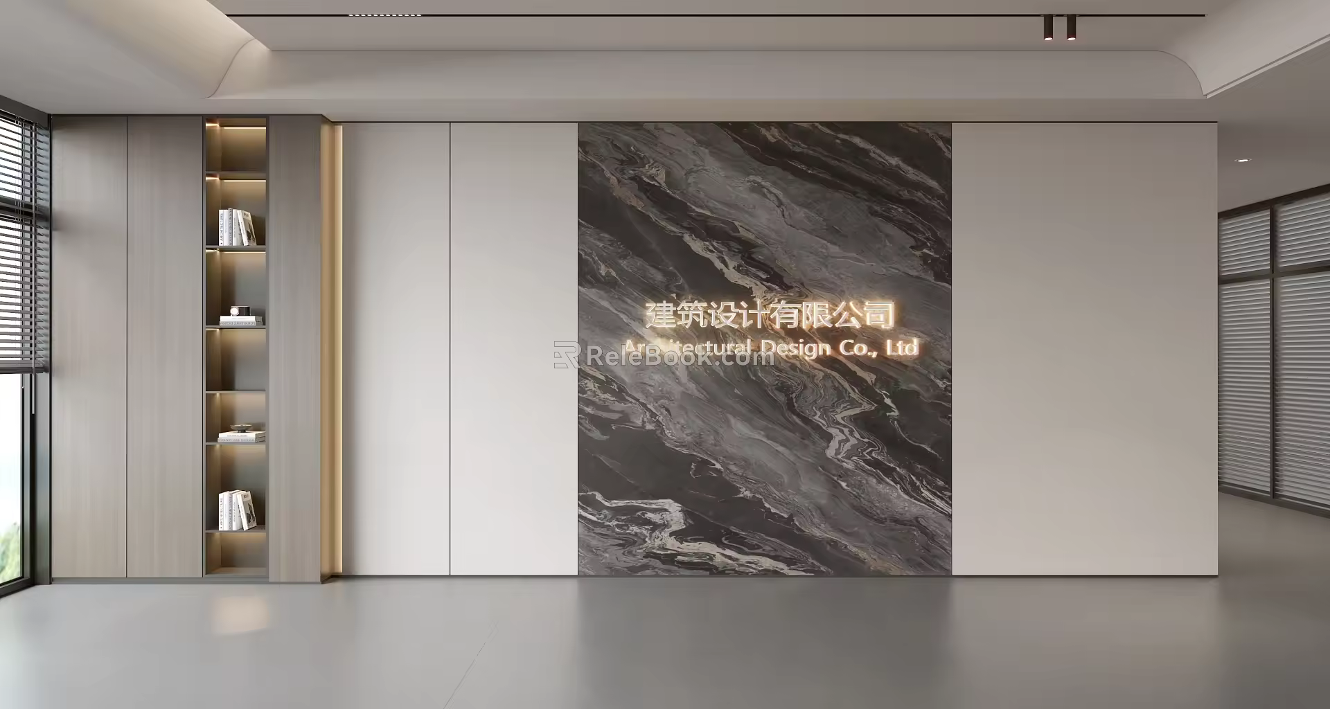 Modern Front Desk Background Wall Simple Background Wall Front Desk Reception Area Background Wall Company Front Desk Background Wall 3d model
