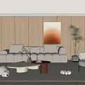 Modern sofa coffee table combination 3d model