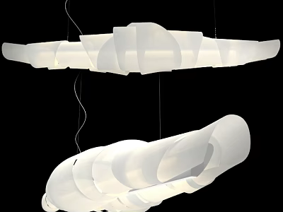 Abstract Pendant Light Modern White Curved Layered Unique Design 3d model