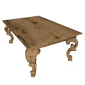 Elegant Classic Wooden Coffee Table With Intricate Carved Legs And Rectangular Top