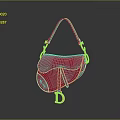 Stylish Red Handbag with Golden Hardware and D Shaped Buckle