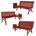 benches and urns Park Chair Outdoor Chair Park Lounge Chair Park Bench Bench Lounge Lounge Park Solid Wood Chair 3d model