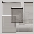 Various Modern Window Blinds With Textured Slats And Light Filtering Features 3d model