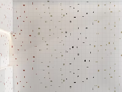 Abstract Geometric Wall Art With White Grid Background And Colored Shapes 3d model