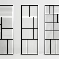 Contemporary Room Dividers Featuring Geometric Striped And Block Patterns With Black Frames