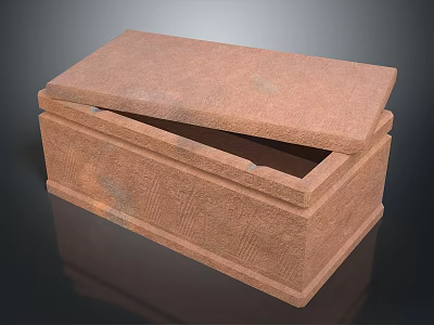 Wooden Storage Box With Textured Surface And Open Lid For Home Organizing 3d model
