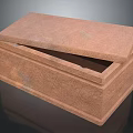 Wooden Storage Box With Textured Surface And Open Lid For Home Organizing