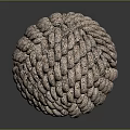 Brown Braided Rope Sphere Showcasing Intricate Texture and Decorative Design Elements 3d model