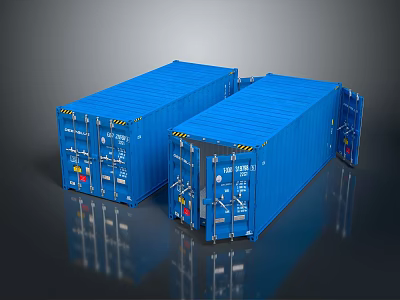 Blue Heavy Duty Storage Containers With Secure Lids For Home Organization 3d model