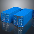 Blue Heavy Duty Storage Containers With Secure Lids For Home Organization 3d model