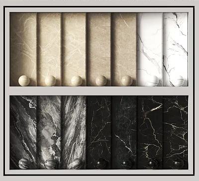 Natural Stone And Wood Texture Samples With Various Patterns For Interior Design 3d model