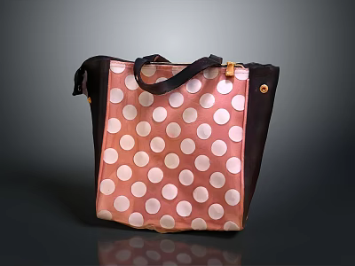 Pink Handbag With White Polka Dot Pattern Black Trim And Black Handle Design 3d model Pink Handbag With White Polka Dot Pattern Black Trim And Black Handle Design 3d model
