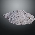 Gray Soil Pile With Rough Texture On Dark Illuminated Background 3d model