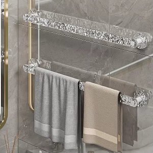 Bathroom Rack Towel Rack Mirror Washstand 3d model