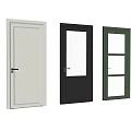 Modern Swing Doors With Various Colors Glass Panels And Stylish Handles For Home Interior