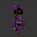 Purple Low Poly 3D Dog Model With Geometric Design And Metallic Accents