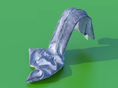 Soft Blue Folded Textured Cloth For Everyday Household Essential Use 3d model