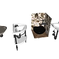 Various Bathroom Washbasin Designs Including Ceramic Copper Corner Stand And Wall Mounted Styles 3d model