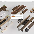 Tea Table and Chair Tea Table Tea Table Poor Table and Chair Combination 3d model