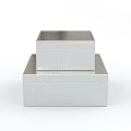 Silver Decorative Ornament Set Featuring Stacked Textured Boxes With Elegant Stylish Design 3d model