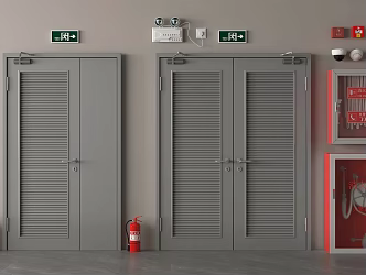modern fire fighting equipment fire door 3d model