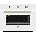 White Electric Kitchen Oven With Glass Door And Knob Controls