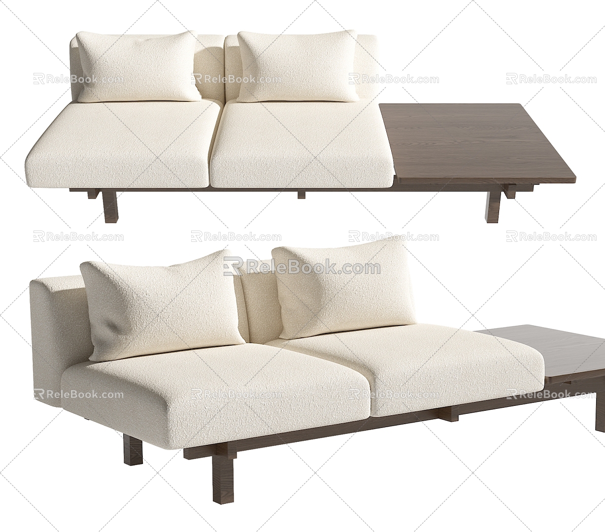 Raft two-seat sofa 3d model