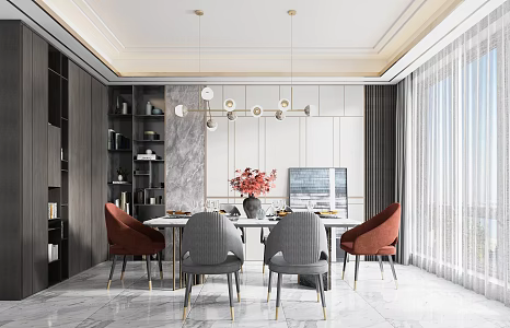 Light Luxury Restaurant 3d model